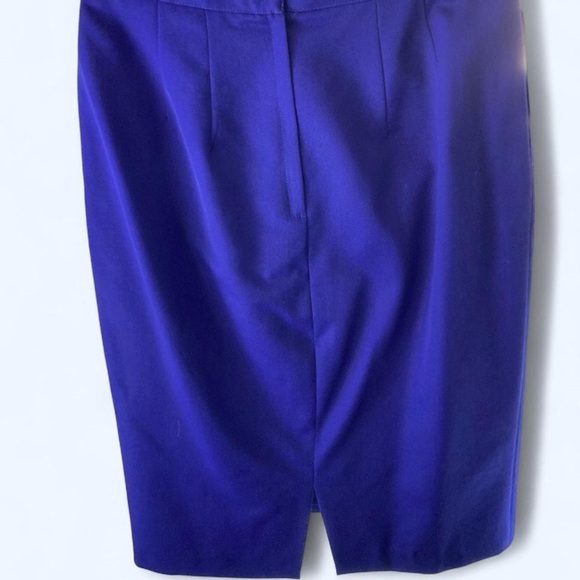 Blue pencil skirt with a touch of elegance wool 10 Harve Bernard - Picture 3 of 6